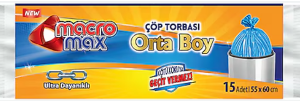 MACROMAX ÇÖP TORBASI ORTA BOY 15'Lİ